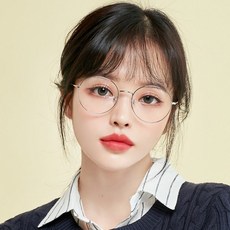 MELACME 圓形圓框眼鏡框 + 抗紫外線藍光鏡片組