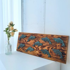 Kuching island. 招財青銅九魚圖畫框 黃銅鑄造手工畫框, 混色