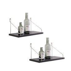 디오셀 심플 다용도 벽걸이 선반 소형 2p, 블랙