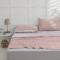 Ishur 伊舒爾 玩色雙面冰凍被枕套三件組, 粉柚果昔