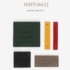 HAPPY BEARS Happiness 皮革標籤 5件組, 1個, 綠色