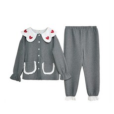 Minsung Company孕婦愛心領子生產睡衣上下套裝