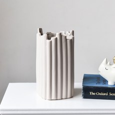 不對稱陶瓷造型花瓶 YT RA213, 象牙白