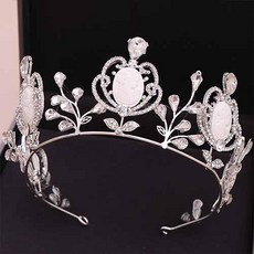 Damon 美麗玫瑰造型婚禮皇冠 MNB014, 銀色, 1個