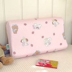 60s貢緞棉可拆洗天然兒童乳膠枕-中童款-凱蒂小貓, 混合色