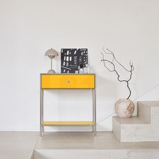 포더홈 무디 모듈 협탁 하부 선반형 600 방문설치, 옐로우, 1개