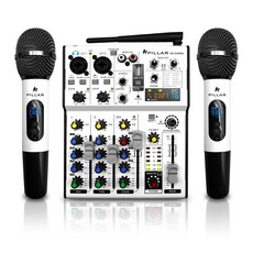 필라 4 채널 오디오 믹서 + 무선 마이크 2p 세트, CM-A590MIX