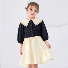 WALTONKIDS 女童泡泡袖西爾薩克針織開襟衫