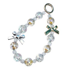 Onenough 水晶蝴蝶結單環支架鑰匙圈飾品, 金色, 1個