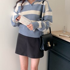 린다샵 여성용 스트라이프 루즈 핏 니트 cpnt4199k2c