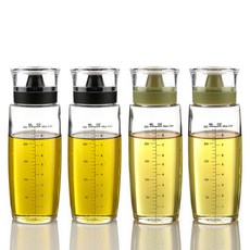 SINOGLASS 圓形矽膠油瓶 黑色 2個+綠色 2個, 2組