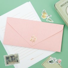 Good given 高級零用錢信封 花壇木蘭 10張 貼紙 12張, 1個, 深粉色