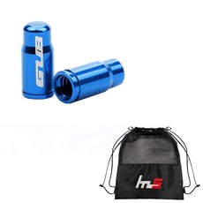 GUB Naya Style 自行車氣門罩蓋 50p + 獨家袋套組 CYYP-72-2PU, 藍色（蓋帽）, 1套