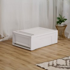 IRIS OHYAMA 愛麗思歐雅瑪 韓國製造BC System收納箱 浅型 大型 BC-500S, 1個, 白色 灰色