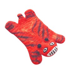 動物角色毛氈裝飾杯墊 09, 紅色