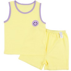 Maykids 女童款笑臉圖案無袖短褲套裝