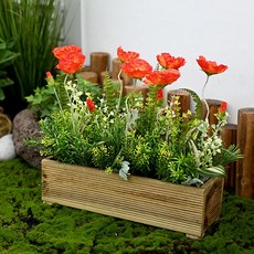 Garden in the City 仿真罌粟花裝飾花盆, 橘子