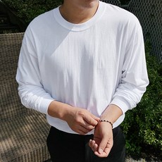 머시따 남성용 데일리 오버핏 무지 긴팔 티셔츠