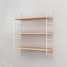 Market Plan 簡約鋼木壁掛式層架, 木頭色, 3層