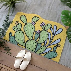 AFAMIC 艾法 綠植系刮泥玄關腳踏墊, 白桃扇, 1個