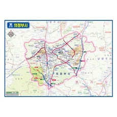지도닷컴 경기도 의정부시 경계 관내도 코팅형 150 x 110 cm, 1개