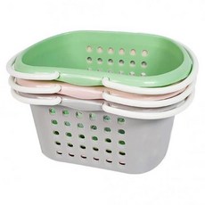 Onelife粉彩波浪沐浴籃 大, 3個, 混合色