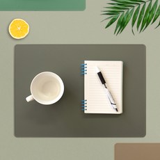 로흐야 국산 스퀘어 실리콘 식탁매트 2P세트, 올리브 그린, L