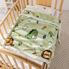 Annette 秋冬必備雙層加厚水貂絨兒童毛毯/幼稚園毛毯, 恐龍王國