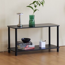 Highline Gallery 寬版圓角方形整理展示架, 2層, 黑色