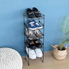 모듈형 DIY 블록 신발정리대 6켤레 S, 블랙, 5개