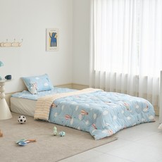 모던하우스 마미허그 소프트워싱 클라우드베어 차렵이불, 블루