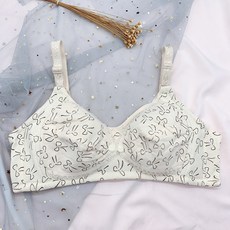 Alleophom 緞帶印花前開鈕扣哺乳內衣