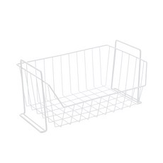 BeurreokMateu 廚房鐵製框架收納籃, 白色
