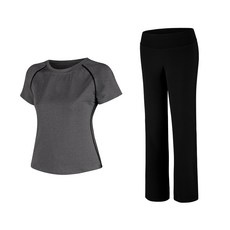 Naya Style 女款瑜伽服短袖上衣 + 直筒褲 1916
