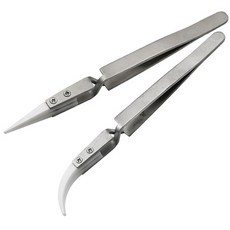 O-ON 不鏽鋼精密反向鑷子2件組, 混色, 1套