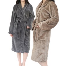 LOVEPINGCO 女性用超細纖維浴袍, 炭灰色, 摩卡色, 2個