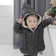 I am bebe 孩童尖頂連帽星星圖案鋪棉外套