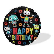 WOW PARTY KOREA 生日機器人鋁箔氣球 45cm, 混合色, 5個