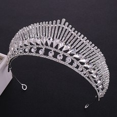 LUNA GLAM 自助婚禮 孔雀尾 水鑽皇冠 G200, 銀白色, 1個