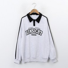 Pippin 女款翻領雙線條字母點綴大學T #112837