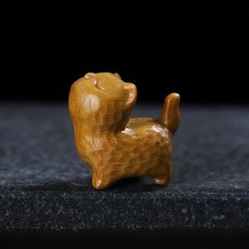 홈플로우 콧대높은 도도한 원목 고양이 장식품, 라이트브라운