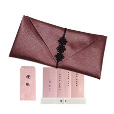 Jiseong 現金聘禮袋款繩結包巾 + 高級聘禮信封, 印度粉, 1張