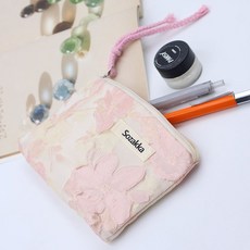 綢緞莎拉花朵收納包