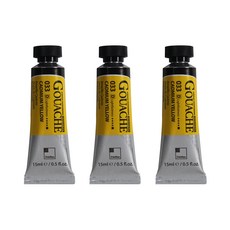 신한화구 전문가 과슈 물감 튜브 D Series 33 카드뮴 옐로 3개입, 15ml, 1색