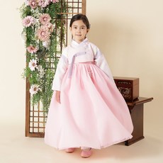 Baby Myeongju Flower Rain Saekdong Jeogori + 女孩裙子韓服套裝