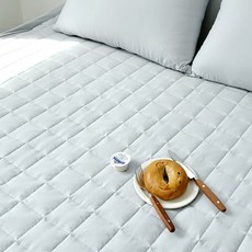 루시드슬립 국내산 부드러운 아멜리 워싱 고정밴딩 침대패드, 루나 그레이