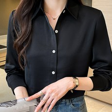 POPLAR NC 素雅緞面長袖襯衫