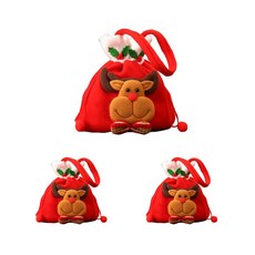 미니띠네 메리 크리스마스 선물 가방 루돌프, 혼합색상, 3개