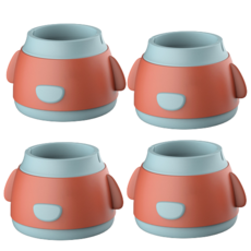 GominGoming 可愛防噪音保護套 圓形 4入, 紅色 藍色, 4個