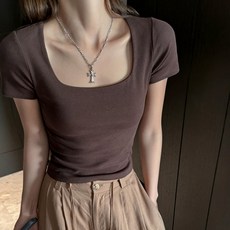 Banya Story 女款 QQ104 方領修身短袖T恤